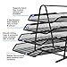 AGPtEK 4 Tiers Black Mesh Filling Desk Letter Paper Storage Tray Organizer for Home & Office Use