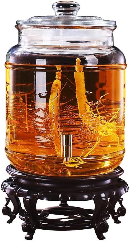 5L~20L Beverage Dispenser | Resin Stand | Leak-Free Spigot| Cold Drink Dispenser Perfect for Party,Family Gathering,Wedding|Juice, Beer,Punch, Iced Tea, Cold Water (color : 8L-Copper Spigot-base)