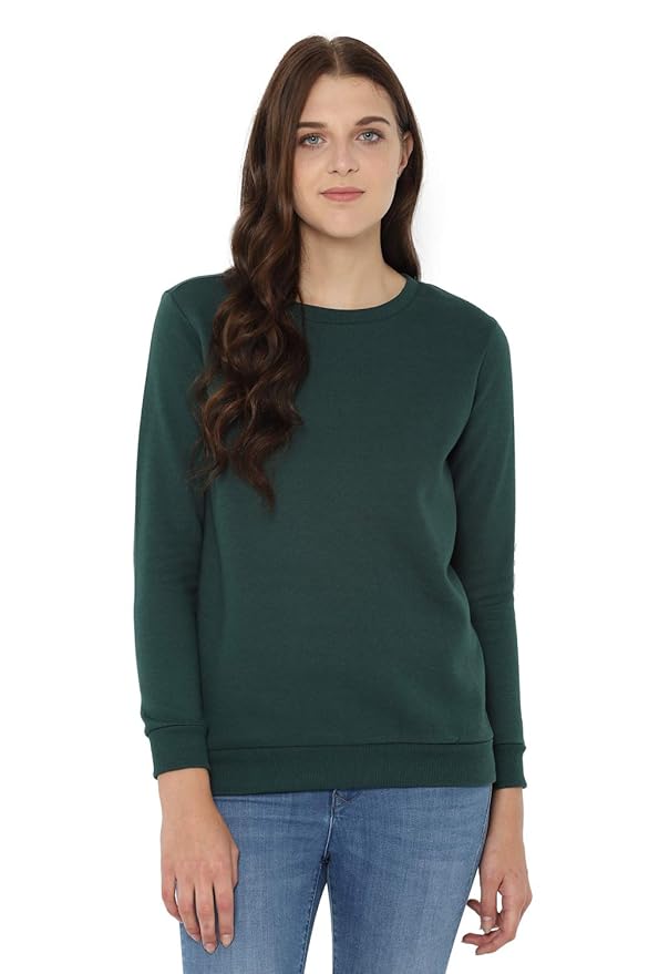 Buy Allen Solly Women's Synthetic Sweatshirt (AHSTCRGFH72402_Green_Medium) at Amazon.in
