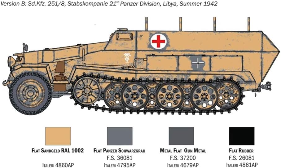 Italeri 1:72 - Sd.Kfz. 251/8 ambulance, Multicolor, Mittel - Image 5