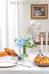 WELL KNOWN Artificial Flowers in Glass Vase with