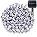 LE Solar Power 100 LED String Lights, 49ft/15m, Waterproof, Starry, Fairy, Light Sensor, Christmas Tree Garden Patio Home Wedding Holiday Celebration Outdoor Festival Decoration (Daylight White)
