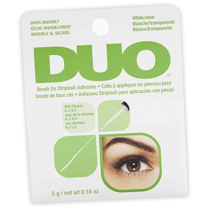 Amazon Com Duo Brush On Lash Adhesive With Vitamins A C E Clear 0 18 Oz Fake Eyelashes And Adhesives Beauty