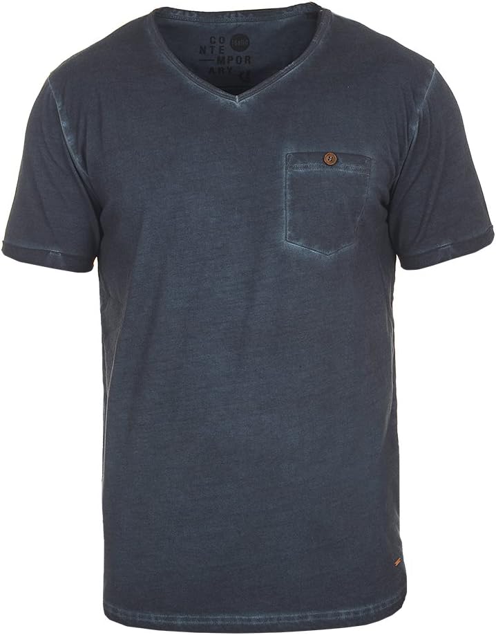 Solid Tinny Men's T-Shirt Short Sleeve Shirt Tee with V-Neck Made of 100% Cotton