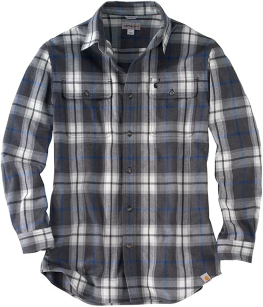 Carhartt Men's Hubbard Plaid Long Sleeve Heavyweight Flannel Shirt at