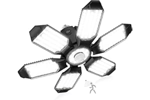 toberich Motion Sensor Garage Light, Ultra Bright 200W 20000LM Motion Shop Light w/ 3 Switch Modes, 6500K Daylight, Dusk to Dawn Indoor Motion Activated Light Bulb for Garage, Workshop (1 Pack)