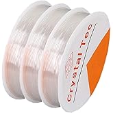 Whale Stretchy String for Bracelets, 3 Rolls Clear Elastic String for Jewelry Making 0.6mm 15mRoll Jewelry Beading Wire Crystal Craft Wire Stretch Cord for Seed Beads Pony Beads (3 Rolls)