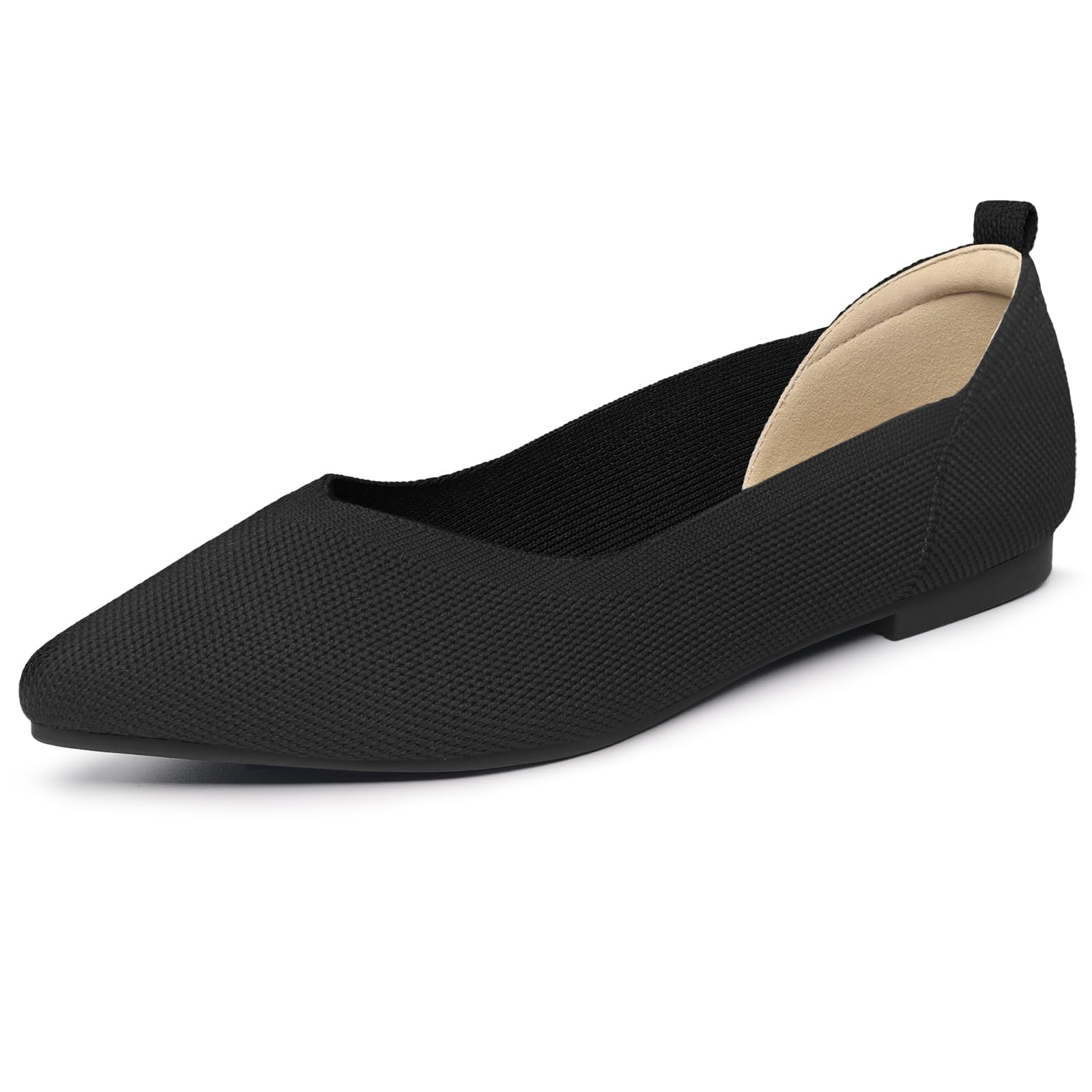 Photo 1 of Ankis Ballet Flats Shoes for Women Dressy Comfortable, Pointed Toe Casual Work Flats for Women Foldable Black