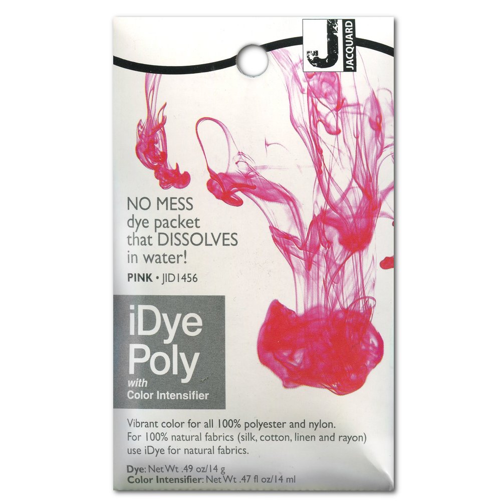 Jacquard iDye Poly Fabric Dye Pink for Natural, Synthetic, Polyester and Blended Textile Fibres 14g No Mess Packet