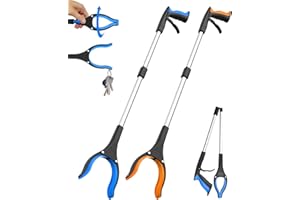 VERDINEX 32" Grabber Reacher Tool, 2-Pack Reacher Grabber Pickup Tool, Lightweight and Foldable Grabbers for Seniors, Mobility Aid with 360° Rotating Head for Trash Pick Up