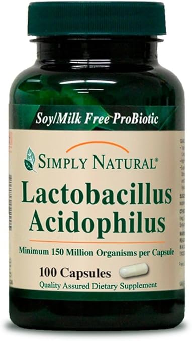 Amazon Com Simply Natural Lactobacillus Acidophilus 100 Capsulas Health Personal Care