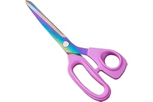 SLEMOON 10-Inch Scissors All Purpose - Premium Steel, Tailor Sewing Craft Scissors for Fabric, Leather & Clothing,Light Purple