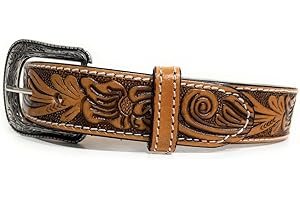 GENERIC Kids Baby Toddler Western Leather Belt Boys Girls Tulip Decorated Heavy Duty Cowboy Rodeo Belt.