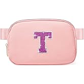 6 7 8 9 10 11 12 Year Old Girl Gifts Personalized Birthday Gifts for Her Sister Daughter Initial Crossbody Bag Fanny Pack Purse for Teen Girl Gifts Trendy Stuff Preppy Stuff (Light Pink-T)