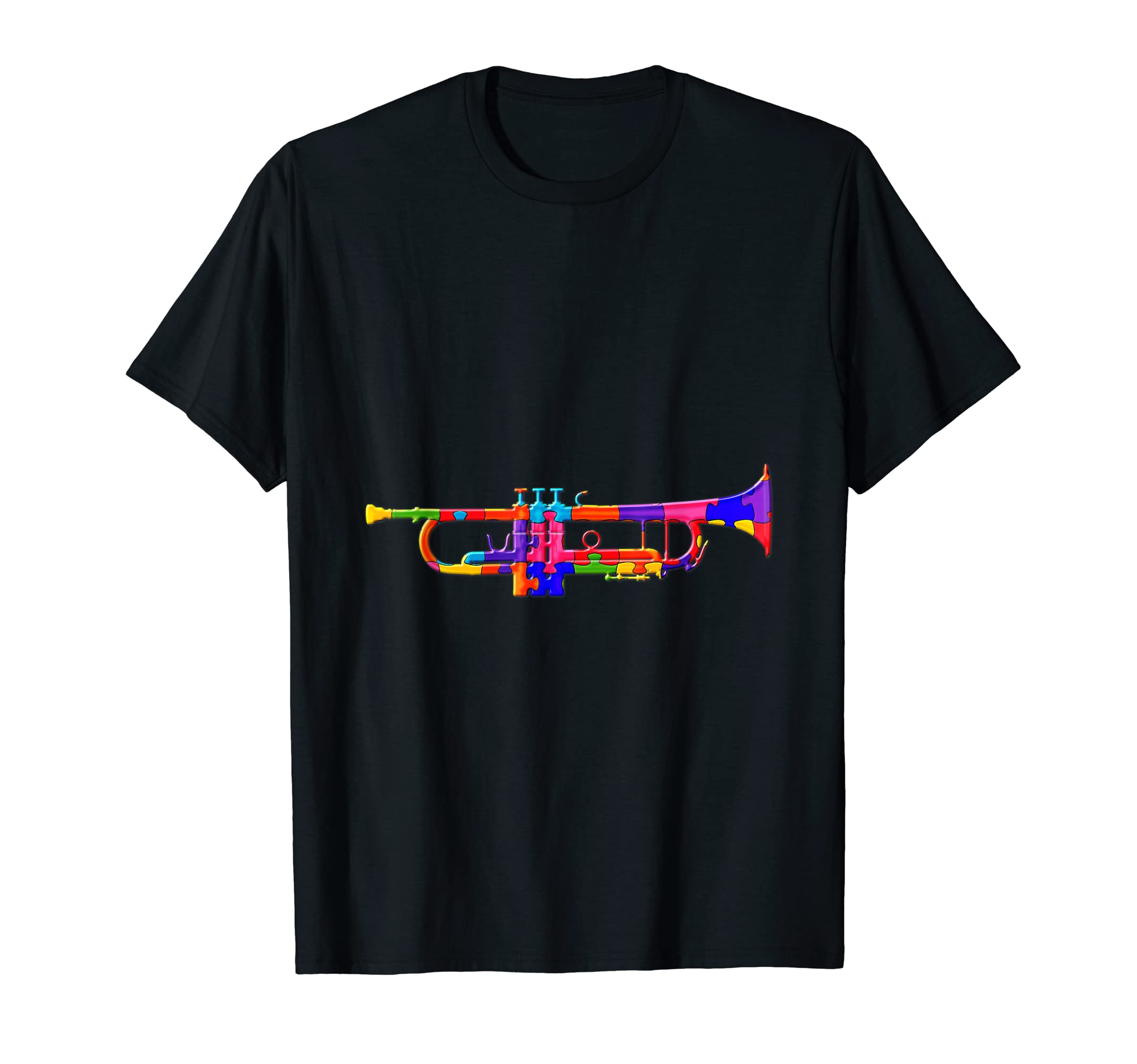 Trumpet Music Trumpeter Musician Jigsaw Autism Puzzle T-Shirt