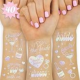 xo, Fetti Cheers Bachelorette Temporary Tattoos - 40 Iridescent Styles | Bachelorette Party Decoration, Bridesmaid Favor + Br
