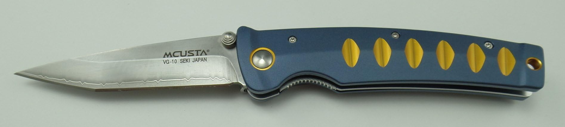 Mcusta Katana Folder Blue/Orange Handles Model 42C