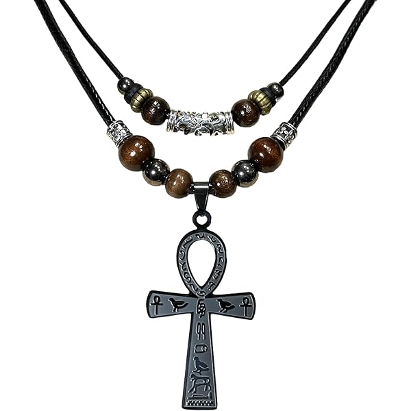 Egyptian Necklace Men Mens Ankh Cross Necklaces Stainless Steel