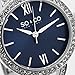 SO&CO New York Women's 5088.2 SoHo Quartz Crystal Accent Blue Dial Stainless Steel Bangle Watch