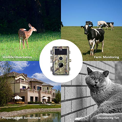 Meidase Trail Camera 16MP 1080P, Game Camera with No Glow Night Vision Up to 65ft, Hunting Camera with Motion Activated, 2.4" Color Screen and Unique Keypad, Waterproof Wildlife Camera