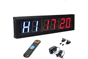 BTBSIGN Workout Timer Wall Interval Clock Count Down/Up Stopwatch with Remote (2.3inch Blue and Red)