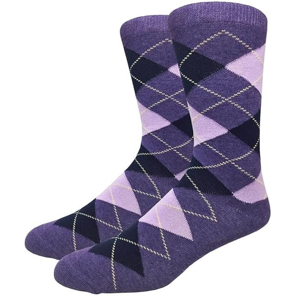 purple and grey mens dress socks Wisteria Purple Gray Argyle Men’s Dress Socks main image 1