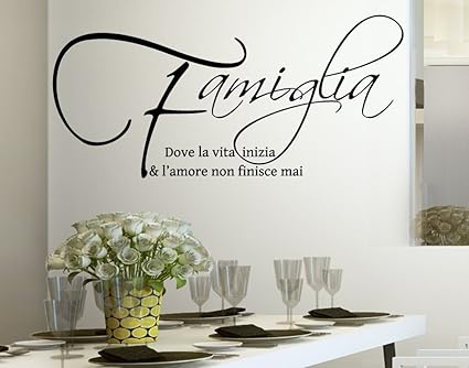 Wall Stickers Adesivo Murale Frase Citazione Famiglia Amore E Vita Adesivi Murali Decorazione Interni Frasi Citazione Adesivi Interruttori Amazon It Casa E Cucina
