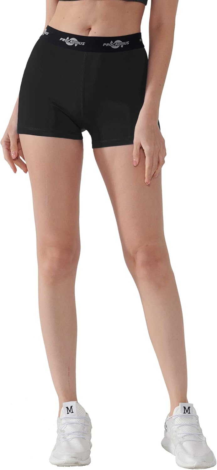 Cadmus Women's Spandex Volleyball Shorts 3" Workout Pro Shorts: Clothing