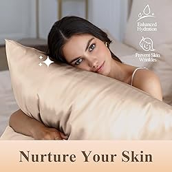 Satin Body Pillow Cover, Beige Silky Cooling