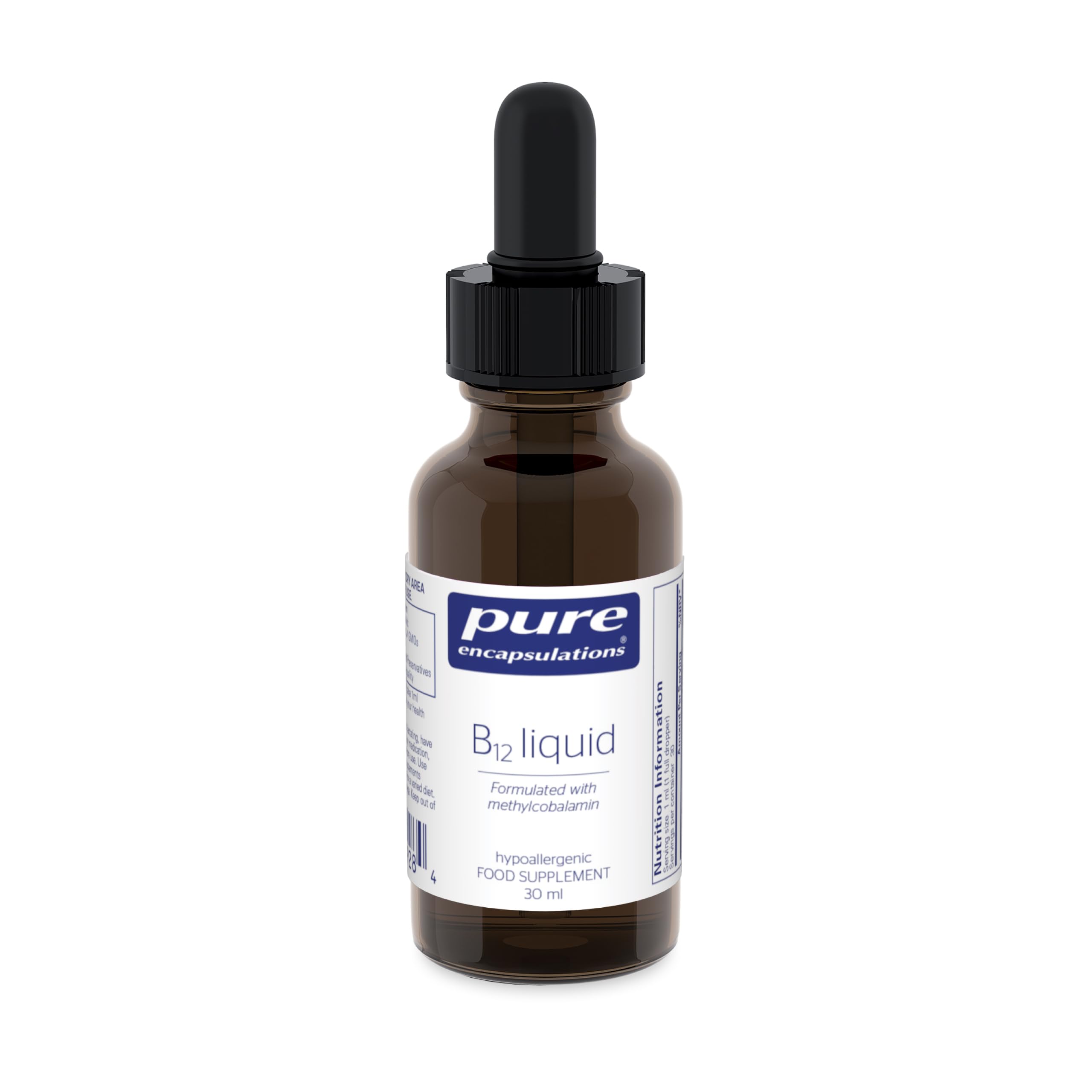 Pure Encapsulations Vitamin B12 Liquid - Tiredness and Fatigue Supplement - Immune Support - 30ml
