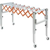 Adjustable Conveyor Roller, 110lbs Expandable Conveyor Roller 18.1"-51.2" Length |19.7"-31.5" Height Conveyor Rollers with Wheels (Orange+Silver)