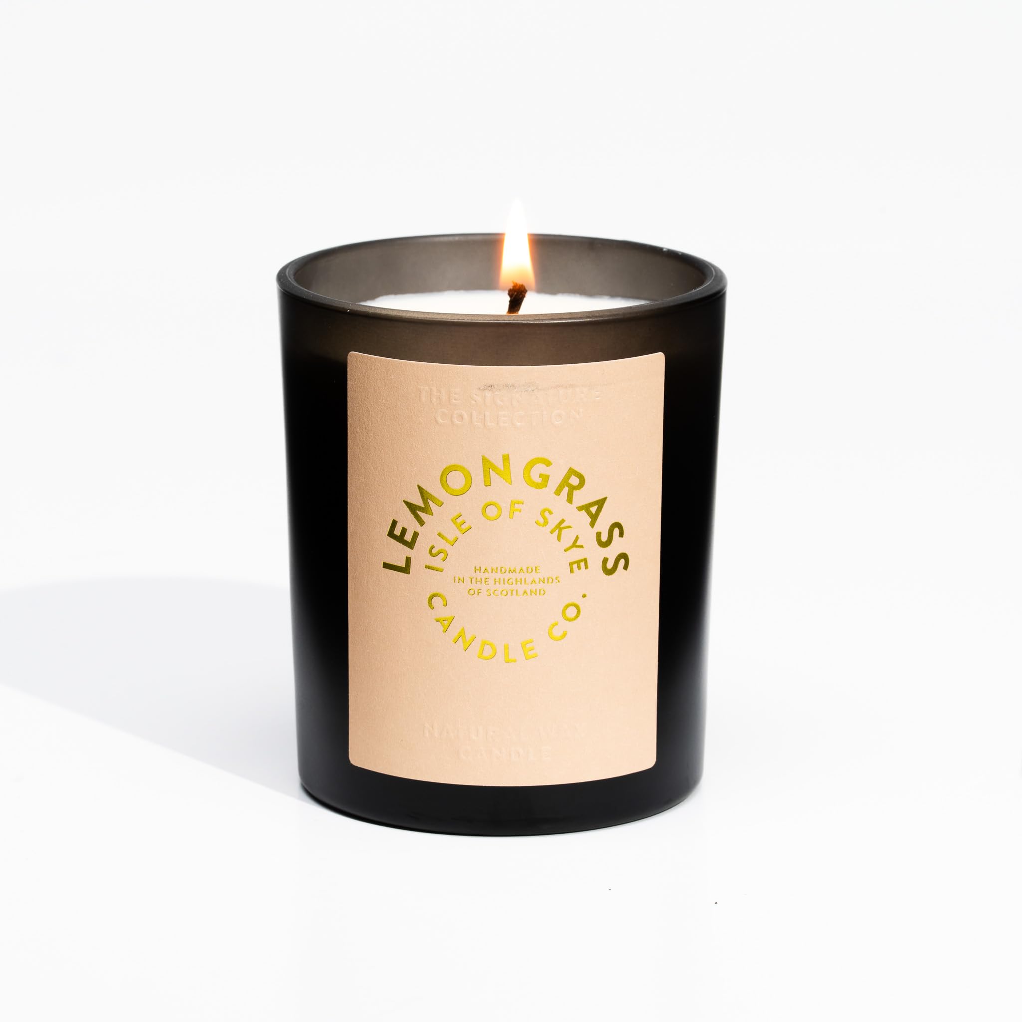 Isle of Skye Candle Company Lemongrass Scented Black Tumbler | Natural Soy Wax Candle | Handmade in Scotland | Premium Scented Candle | Elegant Black Jar | 45 Hours Burn Time