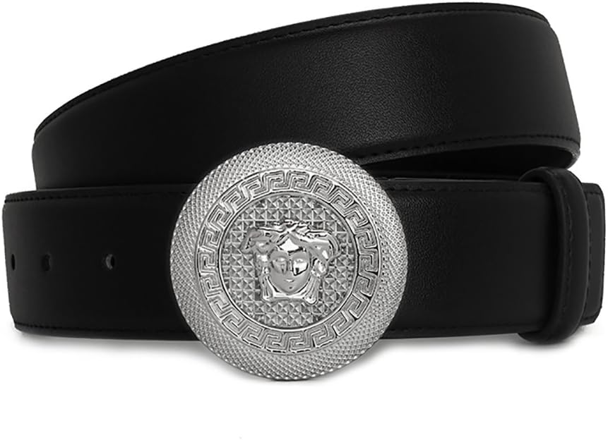 Letter Medusa Head Buckle Leather Belt for Man