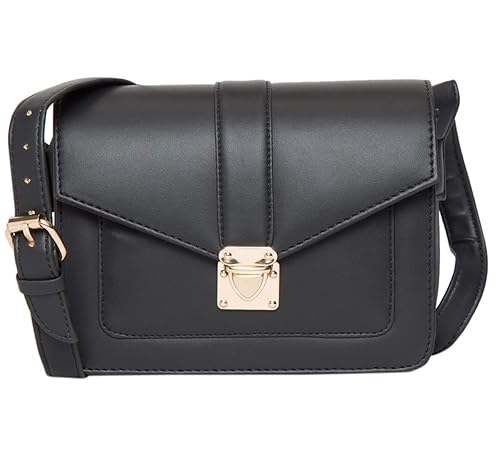 black sling bag with gold chain