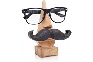 ARTISENIA Thanksgiving Gifts Wooden Moustache Eyeglass Spectacle Holder Handmade Display Stand for Office Desk Home Decor