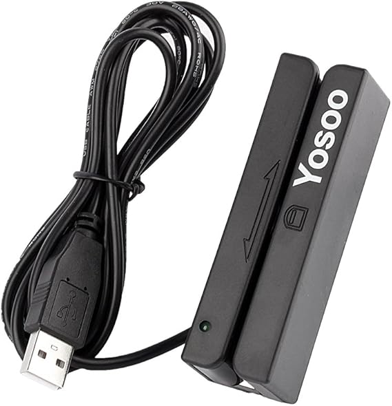 Yosoo(TM) USB HiCo Mag Stripe Credit Debit Card Swipe Reader Programmable 3 Tracks POS