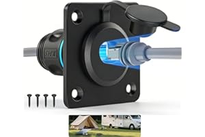 Obeaming Aluminum Pass Through Wall Socket for Starlink Gen3, RJ45 CAT6 Ethernet Female to Female IP68 Waterproof Bulkhead Panel Socket, Ideal for RV Camper Boat Trailer Off-Grid - 1