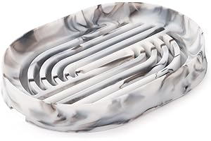 LOYATRO Bar Soap Holder for Shower Silicone Soap Dish for Bathroom Sink Soap Saver Bathtub Self Draining Soap Tray(C-Marble,1)