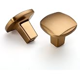 AOOTOCH 10 Pack 1 Inch Champagne Bronze Square Cabinet Knobs - Gold Drawer Knobs for Cabinets &amp; Dresser Drawers