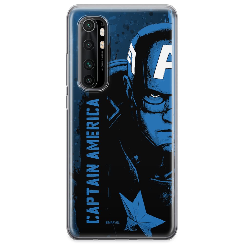 ERT GROUP mobile phone case for Xiaomi MI NOTE 10 Lite original and officially Licensed Marvel pattern Captain America 010 optimally adapted to the shape of the mobile phone, case made of TPU