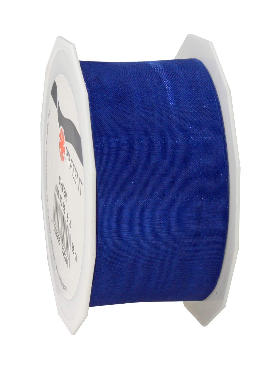 PRÄSENT Organza Ribbon, Polyester, Royal Blue, 40mm-25m — image 1