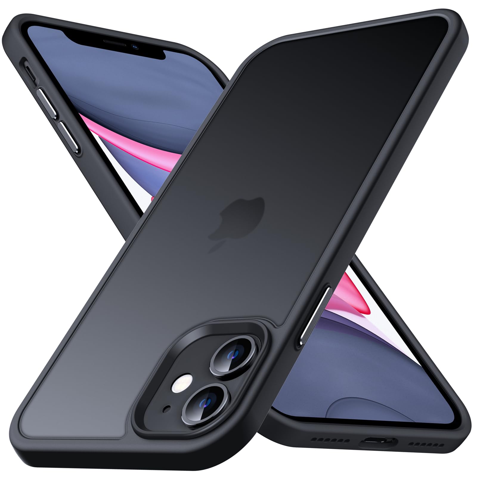 Anqrp Designed for iPhone 11 Square Case, [Military Shockproof] Super Soft Silicone Slim Translucent Matte Protective Phone Cover, Compatible with iPhone 11 6.1", Black — image 1