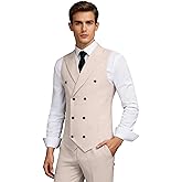 Fesenbo Men Suits for Wedding Slim Fit 2 Piece Double Breasted Suit Vest Grooms Tuxedo Business Prom Suits Vest and Pants