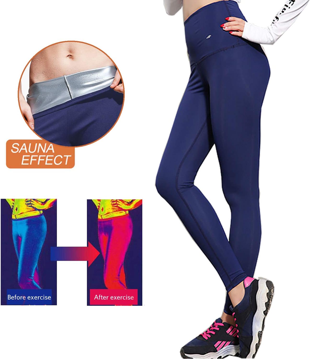 Women Weight loss pants Sauna Pants,Yoga pants,Womens Slimming Pants Hot Thermo Neoprene Sweat Sauna Womens Slimming Pants