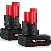 UTRBATT 2 Pack 12V 6000mAh Lithium-ion Replacement Battery Compatible with Milwaukee M12 Tools 48-11-2410/48-11-2420/48-11-2411/48-11-2401/48-11-2402 12-Volt Cordless Tools