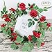 AmyHomie 3 Pack Artificial Rose Garlands,Silk Fake Rose Vine Flowers Plants for Home Hotel Office Wedding Party Garden Craft Art Decor(Big Flowers) (red)