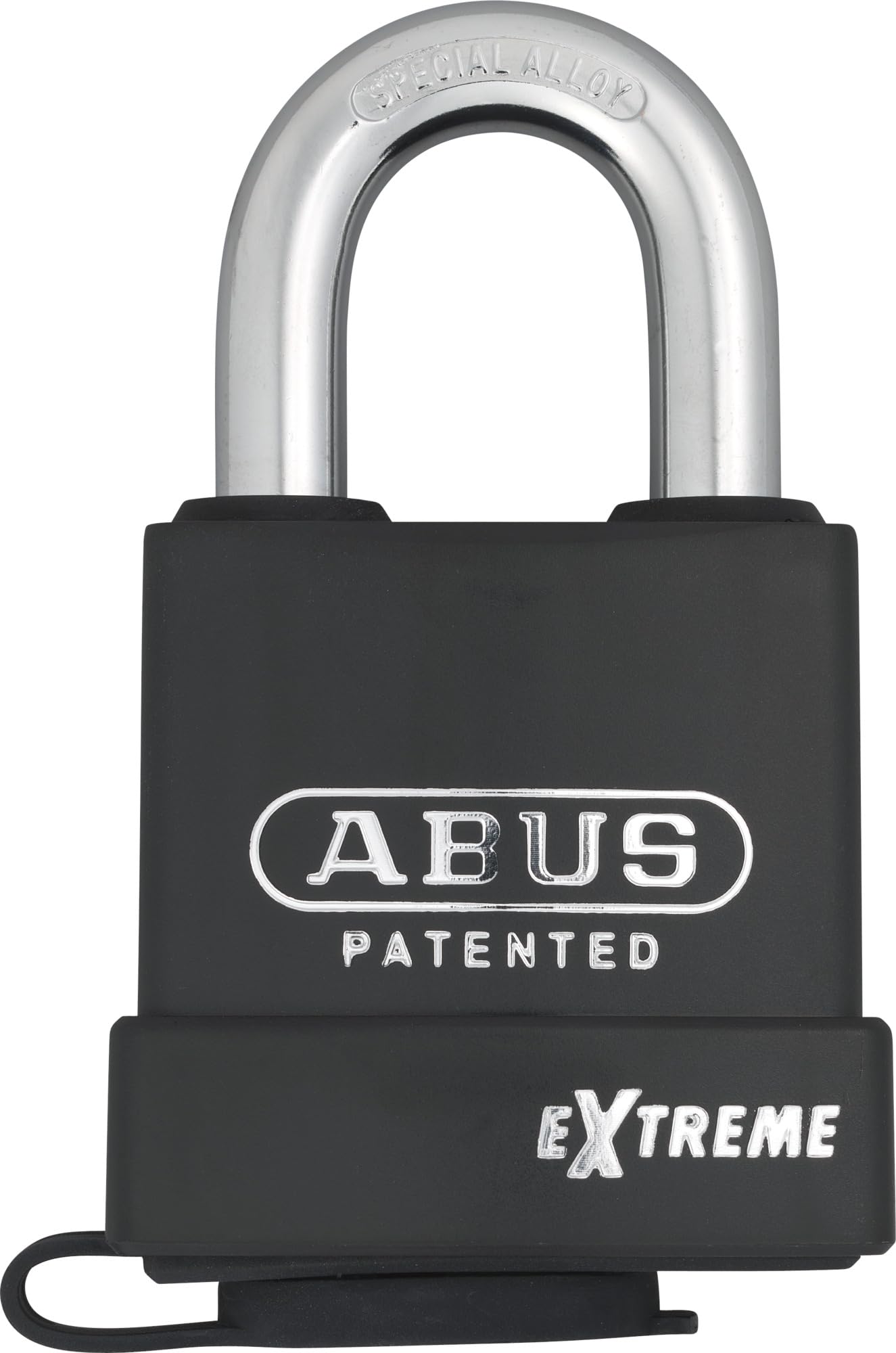 ABUS Padlock Extreme 83WP/63 - Hardened Special Steel Lock with Plastic Cover - 52937 - ABUS Security Level 9 - Black/Silver
