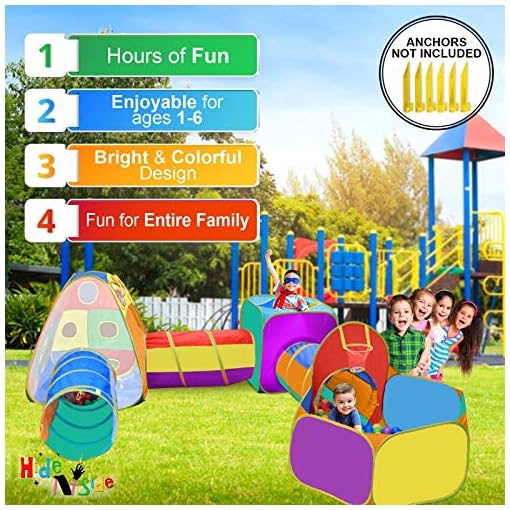 Gift for Toddler Boys & Girls, Ball Pit, Play Tent and Tunnels for Kids, Best Birthday Gift for 3 4 5 Year Old Pop Up… - Image 5
