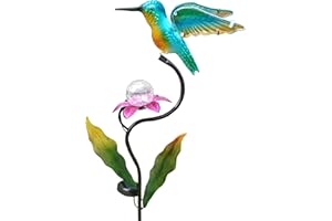 HONGLAND Solar Lights Outdoor for Garden Decor - 46 Inch Hummingbird Solar Lights for Outside, Solar Hummingbird Decorative Garden Stakes for Lawn Patio Yard Porch