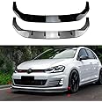 ADAPEY Front Bumper Lip Compatible with 2013-2016 Volkswagen Golf 7 MK7 GTI R Rline Body Kit Spoiler Bumper Canard Lip Splitter Glossy Black/Carbon Fiber Look (Carbon Fiber Look)